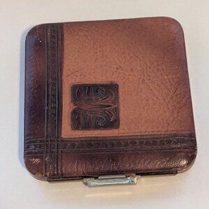 Vintage 1940's Era LIN-BREN CREATION Leather Cosmetic Make-up Case